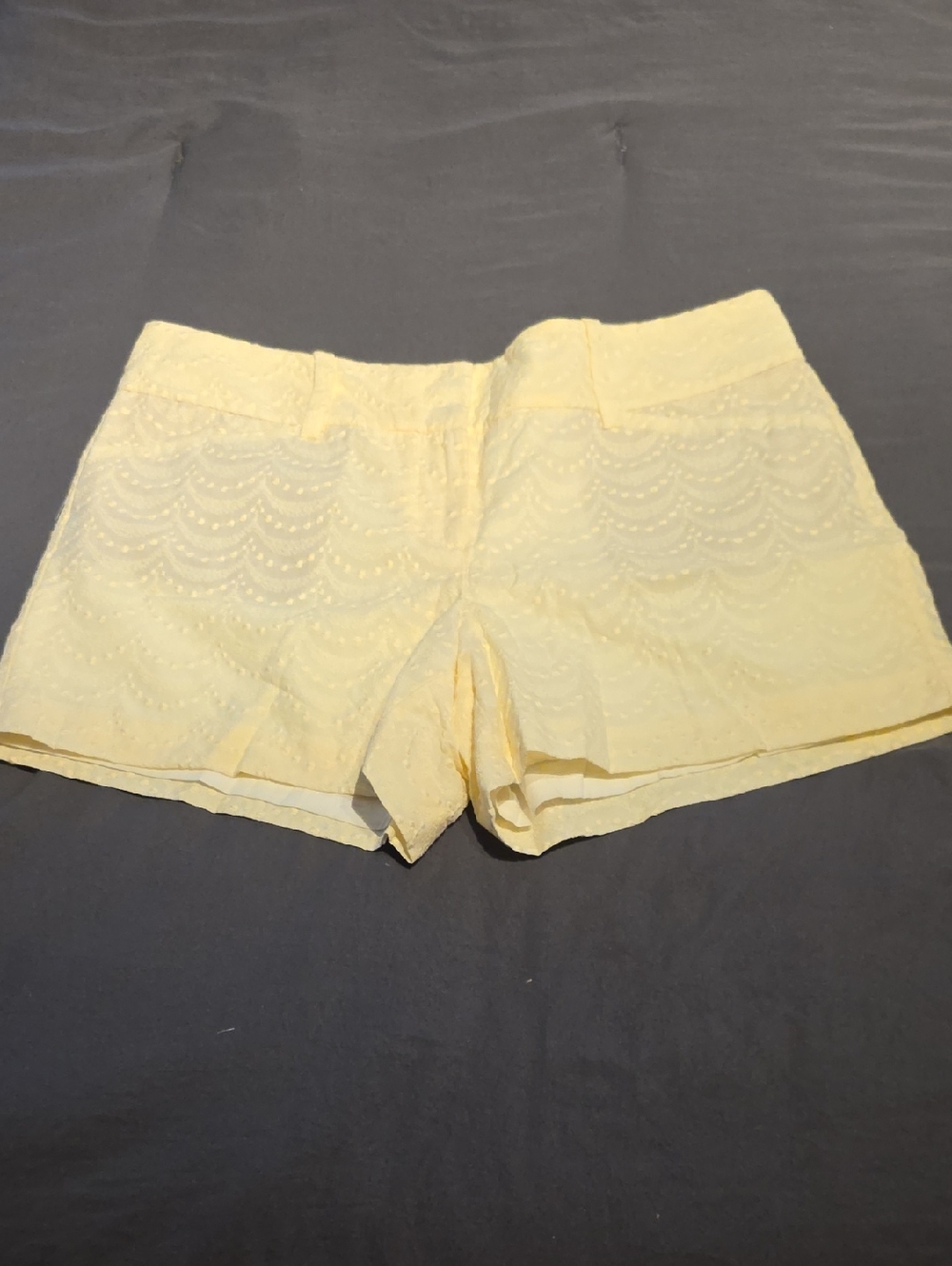 Ann Taylor Yellow Eyelet Cotton Shorts